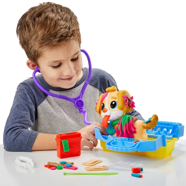 Fashion Set Da Veterinario, Playset Con 10 Strumenti E 5 Colori Di Pasta Da Modellare Atossica, Cane Giocattolo Per Bambini Dai 3 Anni In Su Plastilina E Pasta Modellabile