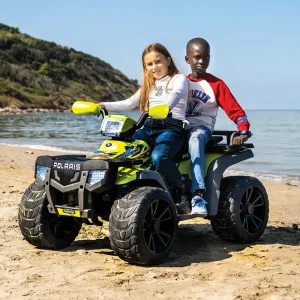 Clearance Polaris Sportsman Pro Citrus - L'Emozione Di Guidare Un Quad Elettrico Con Prestazioni Di Alto Livello Su Tutti I Terreni. Ruote Gommate E 2 Motori Silenziosi Con Una Potenza Di Ben 840W. 6 Anni +. Cavalcabili Elettrici