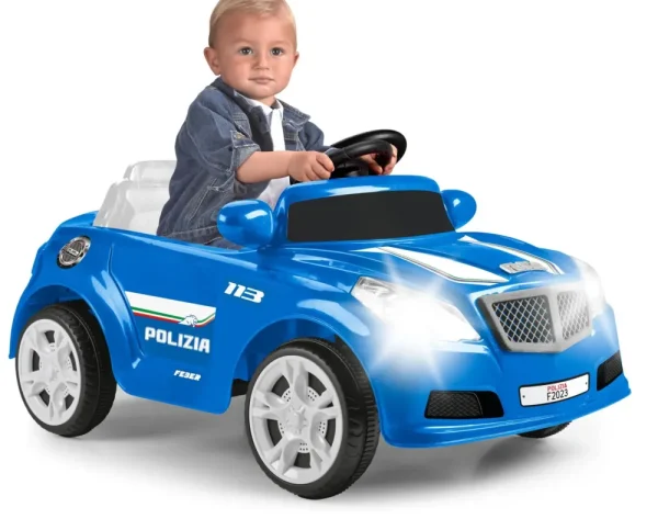 Cheap Polizia Di Stato Twinkle Car, Auto Elettrica Polizia Di Stato Con Radiocomando E Luci; Per Bambini/E Dai 3 Anni Cavalcabili Elettrici