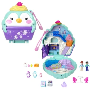 Best Sale Cofanetto Dolce Pinguino, Playset Da Viaggio Con Esterno Interattivo, 2 Micro Bambole E 12 Accessori Inclusi Mini Dolls