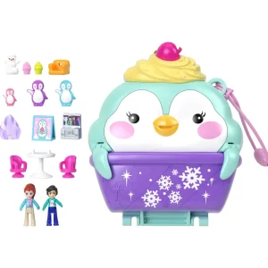 Best Sale Cofanetto Dolce Pinguino, Playset Da Viaggio Con Esterno Interattivo, 2 Micro Bambole E 12 Accessori Inclusi Mini Dolls