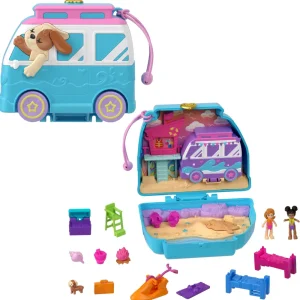 Best Sale Furgoncino Cucciolo Sole E Mare, Playset Da Viaggio Con Esterno Interattivo, 2 Micro Bambole E 12 Accessori Inclusi Mini Dolls