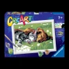 Outlet Ravensburger Per Bambini, Kit Per Dipingere Con I Numeri, 7+, Serie E, Cane E Gatto Dolce Sonno Kit Artistici E Pittura