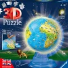 Store Globo Night Edition Con Luce, Impara La Geografia In Inglese, 180 Pezzi, 6+ Anni Puzzle 3D