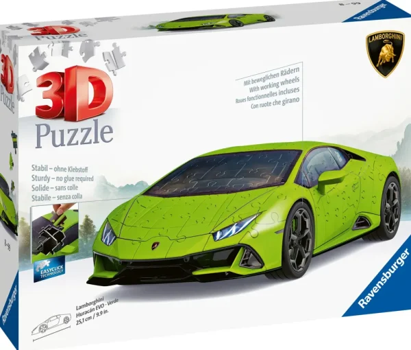 Sale Lamborghini Huracan Evo Verde, 108 Pezzi, 8+ Anni Puzzle 3D