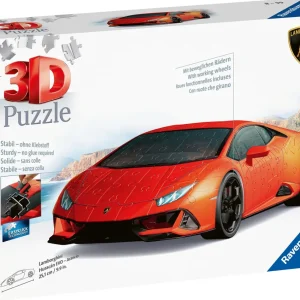 New Lamborghini Huracan Evo Arancione, 108 Pezzi, 8+ Anni Puzzle 3D