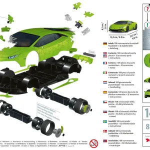 Best Lamborghini Huracan Evo Verde, 108 Pezzi, 8+ Anni Puzzle 3D