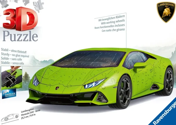 Sale Lamborghini Huracan Evo Verde, 108 Pezzi, 8+ Anni Puzzle 3D