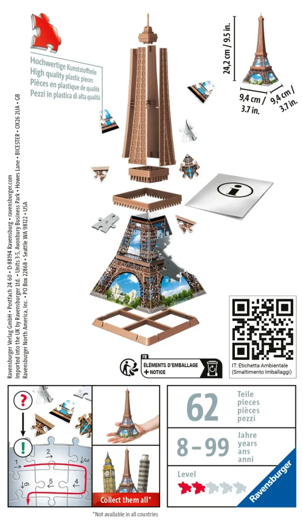 Shop Mini Tour Eiffel, 54 Pezzi, 8 Anni Puzzle 3D