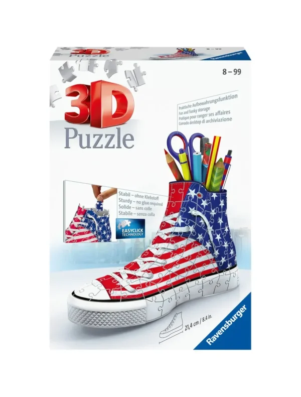 Sale Portapenne Sneaker Usa Flag Edition, 108 Pezzi, 8+ Anni Puzzle 3D