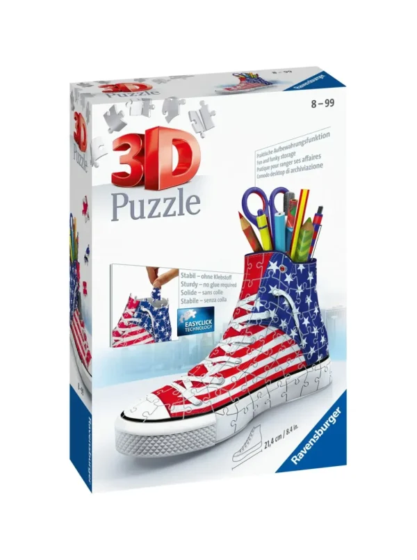 Sale Portapenne Sneaker Usa Flag Edition, 108 Pezzi, 8+ Anni Puzzle 3D