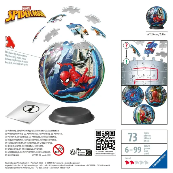 Best Sale Puzzle Ball Spiderman, 72 Pezzi, 6+ Anni Puzzle 3D