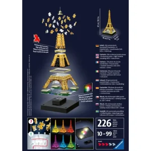 Sale Tour Eiffel Night Edition, Parigi, 216 Pezzi, 10+ Anni Puzzle 3D