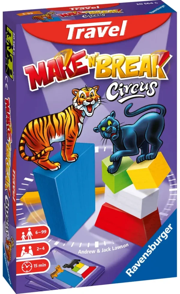 New Make'N'Break Circus Travel, Gioco Da Tavolo Tascabile, 2-4 Giocatori, 8+ Anni Giochi Tascabili E Da Viaggio