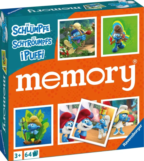 Sale Memory® Versione Puffi, 64 Tessere, Gioco Da Tavolo, 3+ Anni Giochi Di Carte