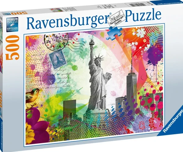 Hot Puzzle Cartolina Di New York, 500 Pezzi, Puzzle Adulti Puzzle 500 Pezzi