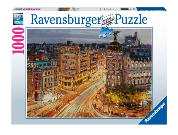 New Puzzle Dipinto Di Madrid, La Gran Via, 1000 Pezzi, Puzzle Adulti Puzzle 1000 Pezzi