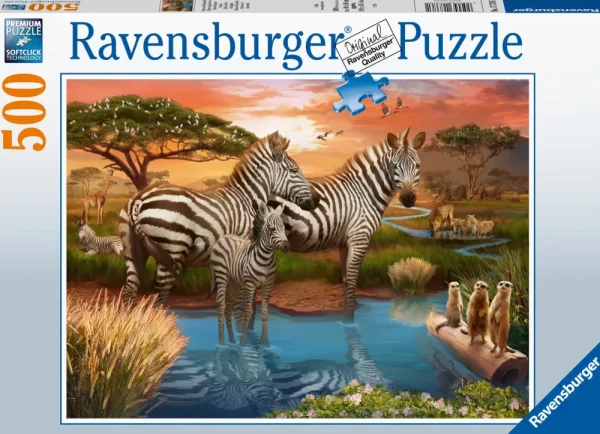 Best Sale Puzzle Zebre Alla Pozza D'Acqua, 500 Pezzi, Puzzle Adulti Puzzle 500 Pezzi