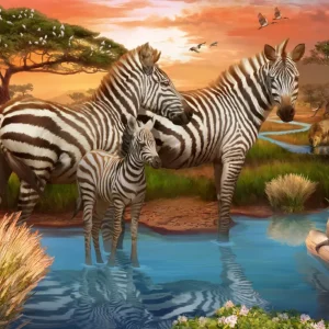 Best Sale Puzzle Zebre Alla Pozza D'Acqua, 500 Pezzi, Puzzle Adulti Puzzle 500 Pezzi