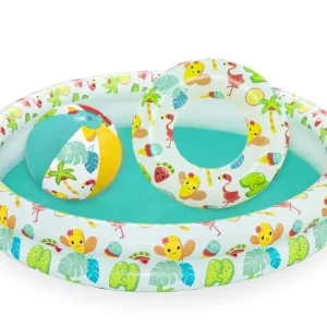 Clearance Set Piscina Barriera Corallina A 2 Anelli Cm. 122 20. Include: Pallone Cm. 41 E Salvagente Cm. 51 Gonfiabili Per Bambini