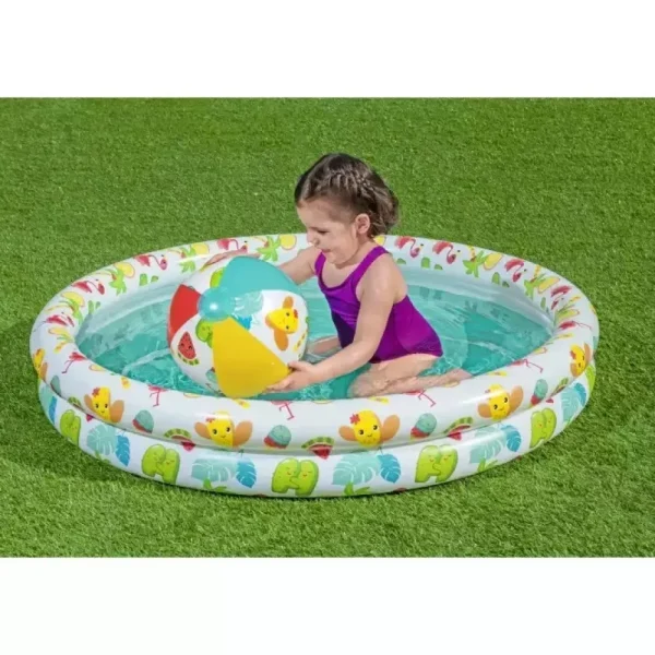 Clearance Set Piscina Barriera Corallina A 2 Anelli Cm. 122 20. Include: Pallone Cm. 41 E Salvagente Cm. 51 Gonfiabili Per Bambini