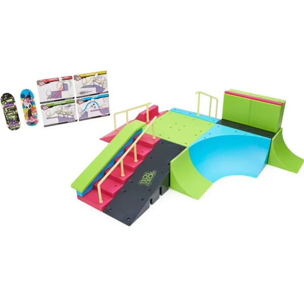 Flash Sale , Neon Mega Park X-Connect Creator, Set Di Rampe Personalizzabile Fosforescente Con Due Fingerboard, Giocattolo Per Bambini E Bambine Dai 6 Anni In Su Modellini Veicoli In Scala