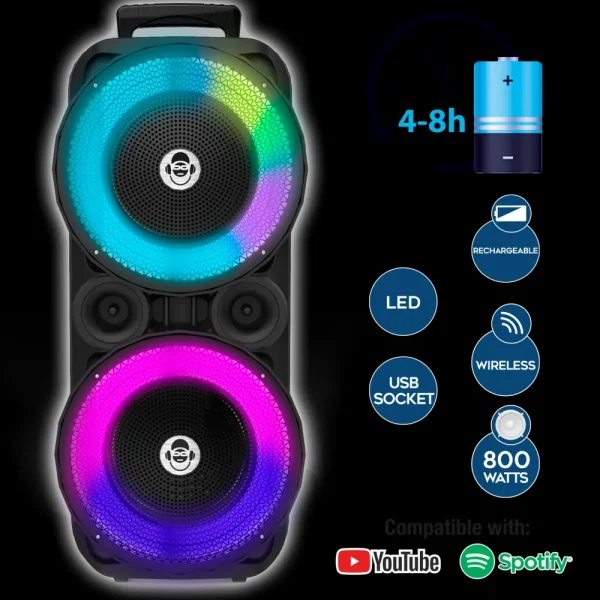 Hot Ultimate Party Speaker 800W Tablet E Giochi Interattivi