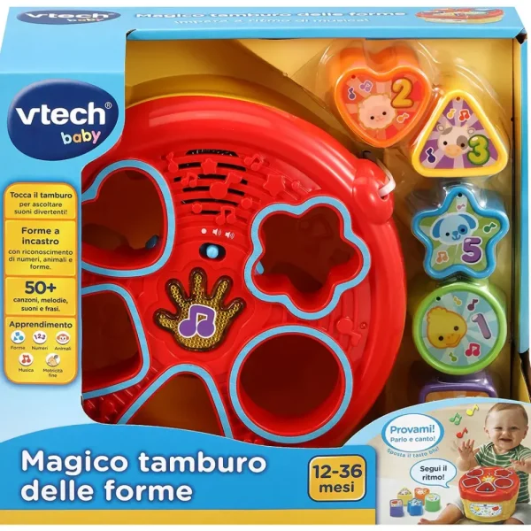 Shop Il Magico Tamburo Delle Forme Musicale E Luminoso Per Imparare Le Forme Giochi Impilabili